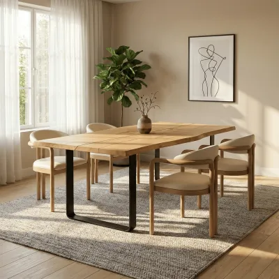 The Laurentian Modern Sustainable Solid Oak Dining Table