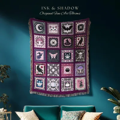 Gothic Velvet Autumn Throw Blanket